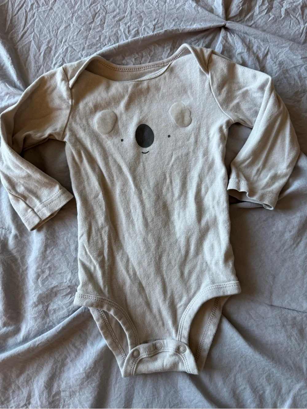 Carter’s Neutral Koala Print Long-Sleeve Baby One-Piece